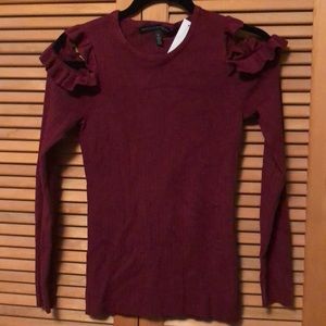 NWT White House Black Market Maroon Sweater Size S